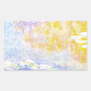 abstract, monet water lilies 7 rectangular sticker