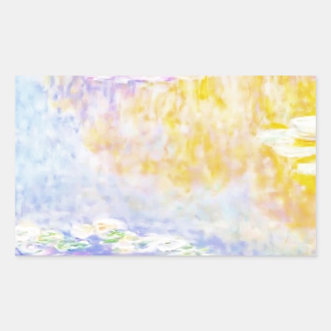 abstract, monet water lilies 7 rectangular sticker (Front)