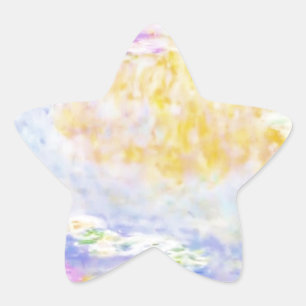 abstract, monet water lilies 7 star sticker