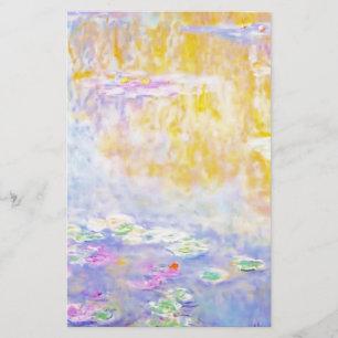 abstract, monet water lilies 7 stationery