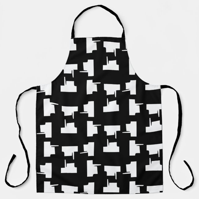 Abstract monochrome background. Halftone illustrat Apron (Front)