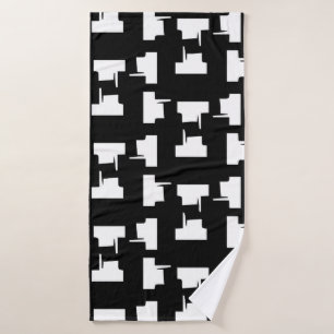 Abstract monochrome background. Halftone illustrat Bath Towel