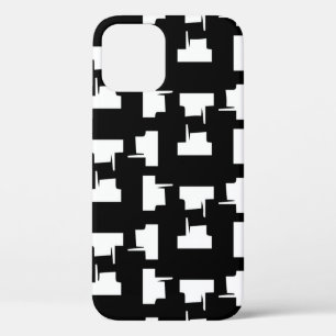 Abstract monochrome background. Halftone illustrat iPhone 12 Case