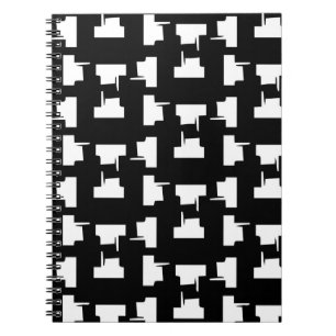 Abstract monochrome background. Halftone illustrat Notebook