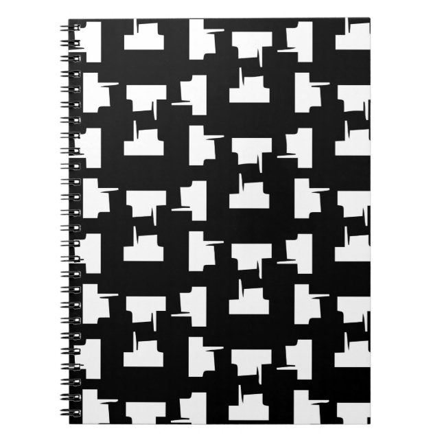 Abstract monochrome background. Halftone illustrat Notebook (Front)