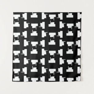 Abstract monochrome background. Halftone illustrat Tapestry