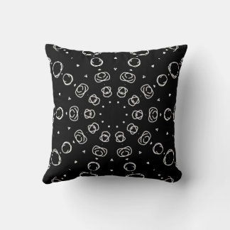 Abstract Monochrome White Mandala Geometric Patter Cushion