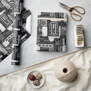 Abstract Monochrome Wrapping Paper