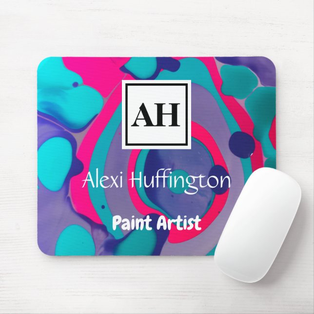 Abstract Monogram Mouse Pad (With Mouse)