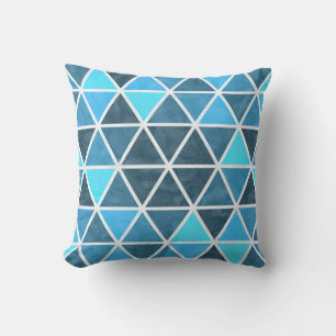 Abstract Monotone Triangular David Jewish Star 2 Cushion