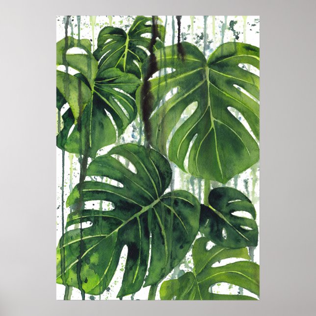 Abstract Monstera Plant 3 Poster (Front)