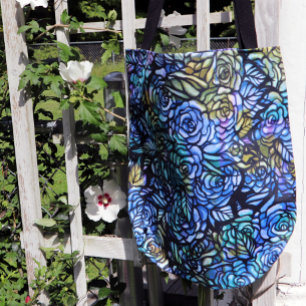 Abstract moody Roses Floral Pattern Rose Garden Tote Bag