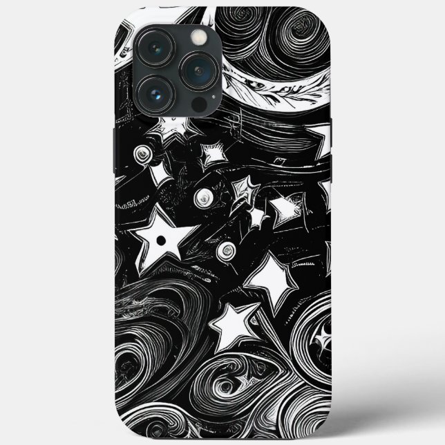Abstract Moon And Stars Case-Mate iPhone Case (Back)