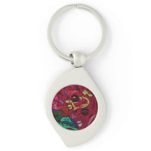 Abstract Moon Galaxy Art Metal Keychain