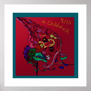 Abstract Moon Galaxy Art Poster Print