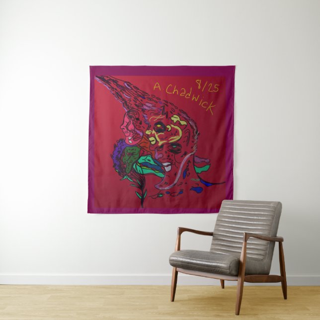 Abstract Moon Galaxy Art Tapestry (In Situ)