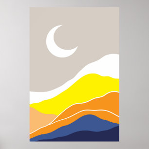 Abstract Moon landscapes Poster
