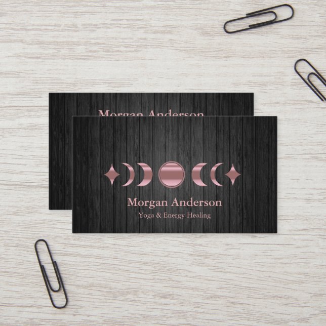 Abstract Moon Phase Gold Spiritual Energie Heiler  Business Card (Front/Back In Situ)