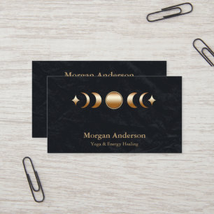 Abstract Moon Phase Gold Spiritual Energie Heiler  Business Card