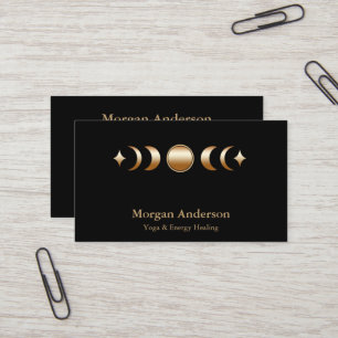 Abstract Moon Phase Gold Spiritual Energie Heiler Business Card