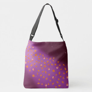 Abstract moonlight autumn leaves roses  crossbody bag