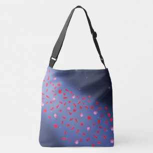 Abstract moonlight autumn leaves roses  crossbody bag