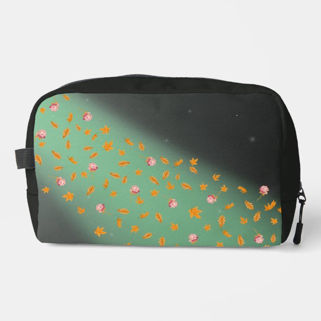 Abstract moonlight autumn leaves roses  dopp kit (Front)