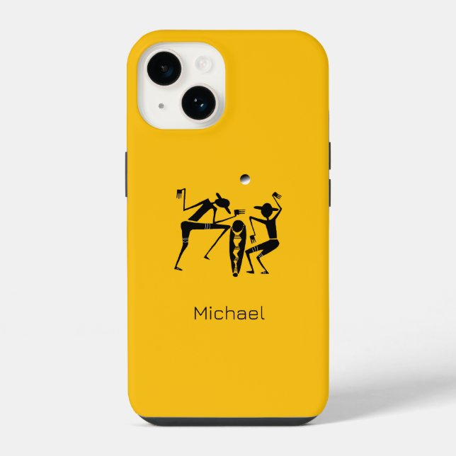 Abstract Moonlight Dance Orange iPhone Case (Back)