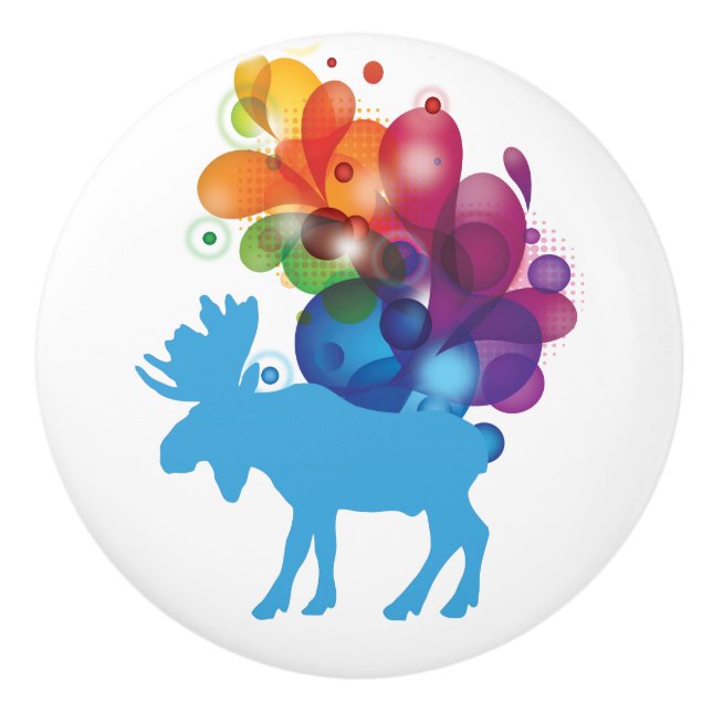 Abstract Moose Ceramic Knob (Front)