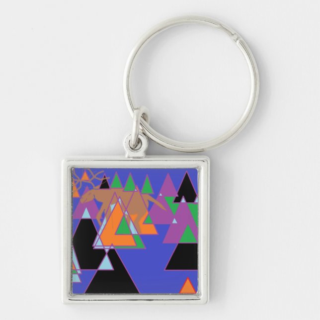 Abstract Moose Keychain (Front)