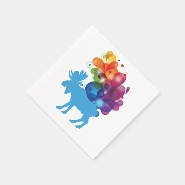 Abstract Moose Paper Napkins (Corner)
