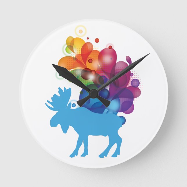 Abstract Moose Wall Clock (Front)