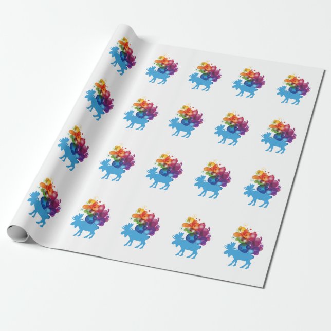 Abstract Moose Wrapping Paper (Unrolled)