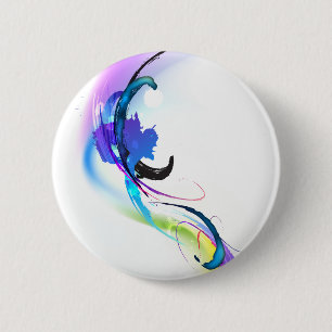 Abstract Morning Glory Paint Splatters 6 Cm Round Badge