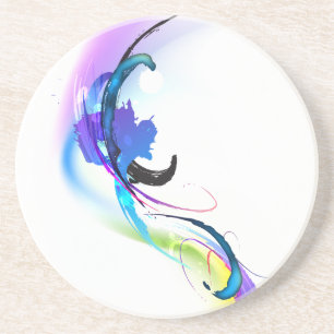Abstract Morning Glory Paint Splatters Coaster