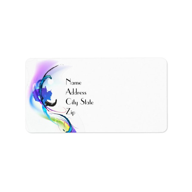 Abstract Morning Glory Paint Splatters Label (Front)
