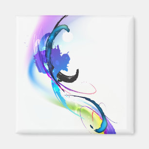 Abstract Morning Glory Paint Splatters Magnet