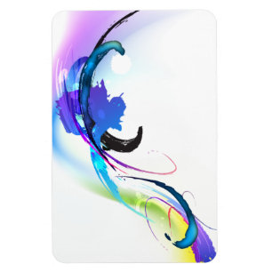 Abstract Morning Glory Paint Splatters Magnet