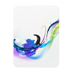 Abstract Morning Glory Paint Splatters Magnet