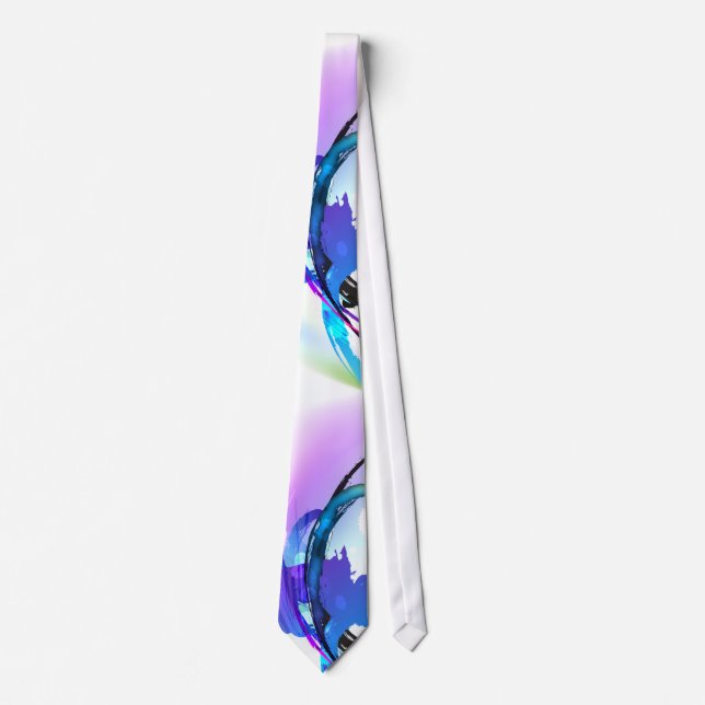 Abstract Morning Glory Paint Splatters Tie (Front)