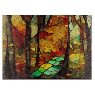 Abstract Mosaic Autumn Forest Cutting Board