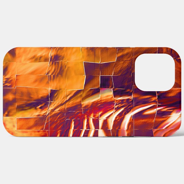 Abstract mosaic design of reddish orange tinfoil  Case-Mate iPhone case (Back (Horizontal))