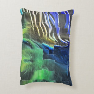 Abstract mosaic drawing lightly carved and satin decorative cushion