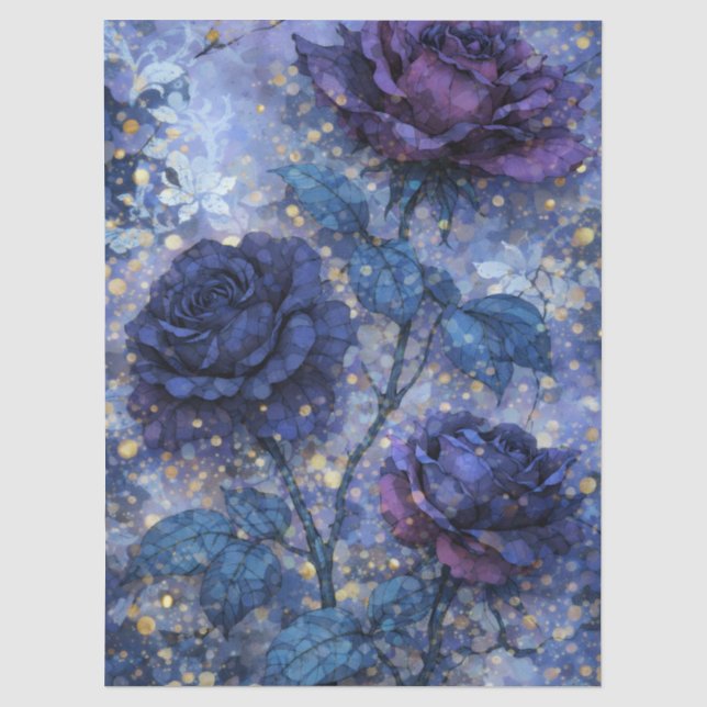 Abstract Mosaic-Expressionist Floral Fusion  Tissue Paper (Front)