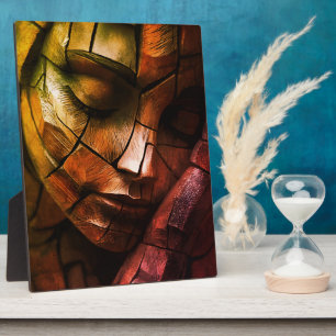 Abstract Mosaic Feminine Face Wall Art – Textured Plaque
