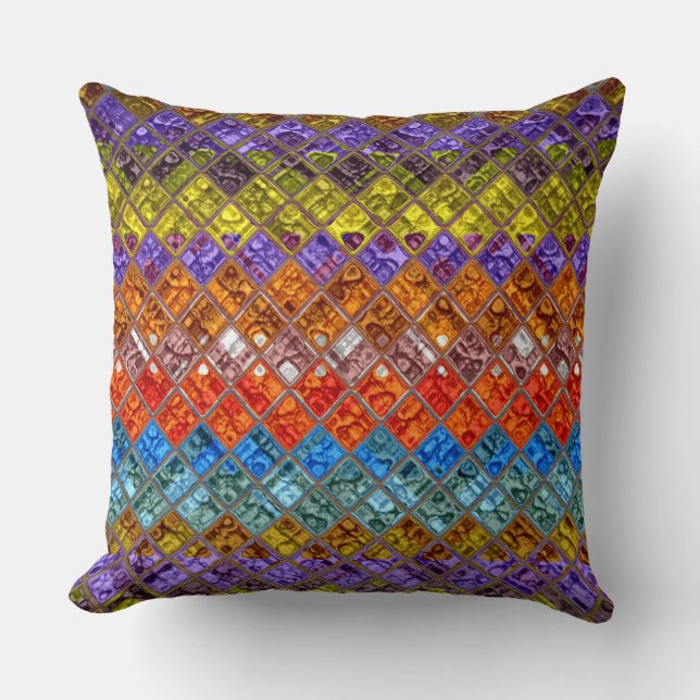 Abstract Mosaic Glass Pattern #2 Cushion (Front)