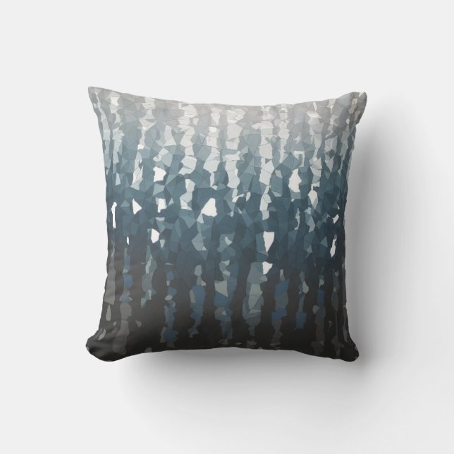 Abstract Mosaic in Cool Tones Cushion (Front)