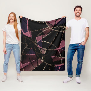 Abstract mosaic pattern fleece blanket