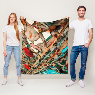 Abstract Mosaic Photograph Fleece Blanket