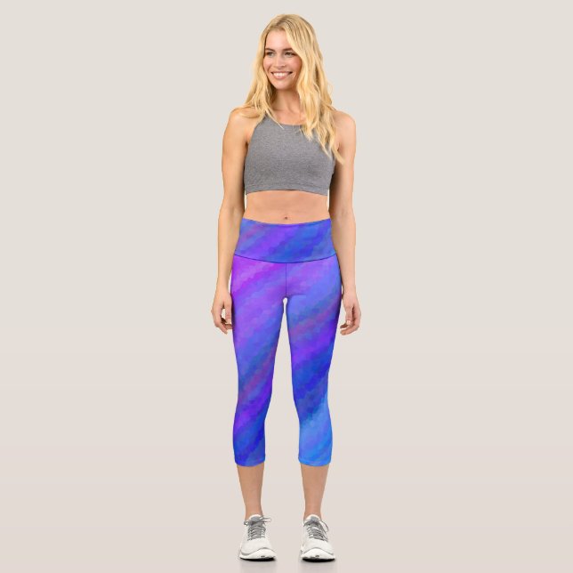Abstract Mosaic Seamless Pattern Capri Leggings (Front)